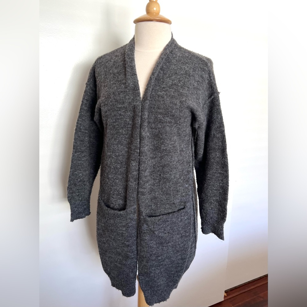 Anthro gray open front cardigan